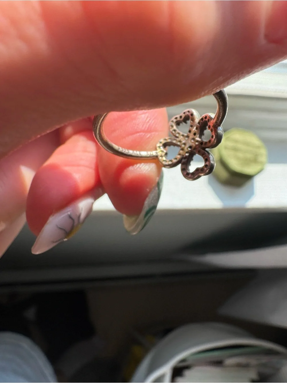 Pandora Clover Ring- size 7.5